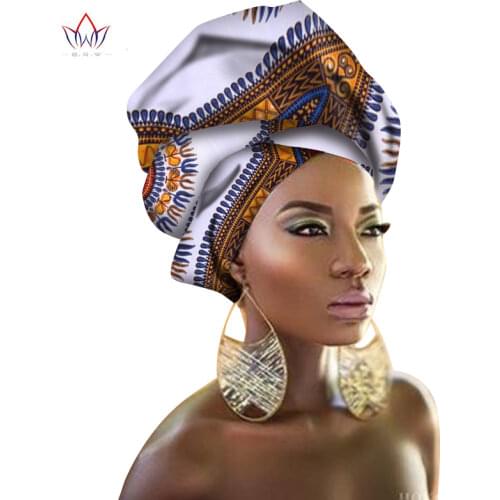 Multi-color Hair Accessory Headband Bazin Head Wrap Tie Scarf High Quality African Hair Head Scarf Gele & Ipele BRW02