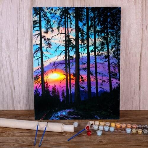 Landscape est Paint By Numbers Package Acrylic Paints 40*50 Oil Painting Home Decoration Kids Drawing