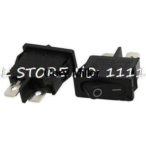 AC 250V 6A On/Off SPST Panel Boat Rocker Switch 2 Solder Lug Pin Black