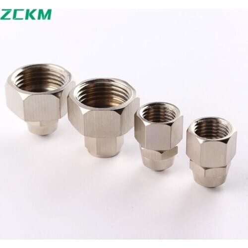 ZKCM Straight Type Copper Material Pneumatic Screw Thread Quick Connectors Fitting PCF Gas Hose Tube Female Pneumatic Fittings