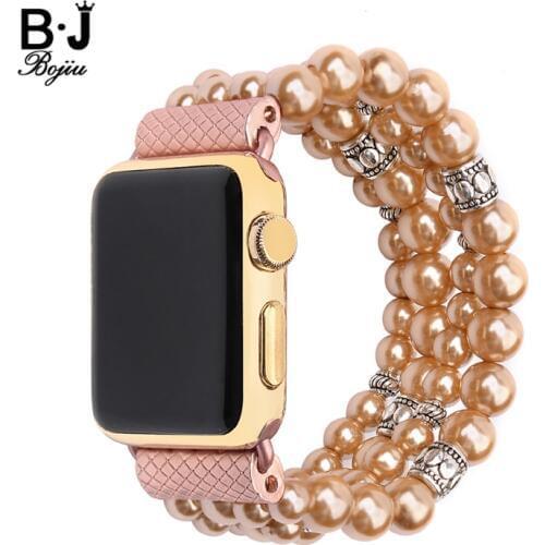 Elastic Watchbands Straps For Watch Replacement Natural Stone Crystal Beaded Women Watch Bracelet 32mm Band Accessories BC370