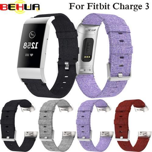 Watchband For Fitbit Charge 3 Strap High Quality Canvas Watch Strap Band For Fitbit Charge3 Bands Sport bracelet Belt Wristband