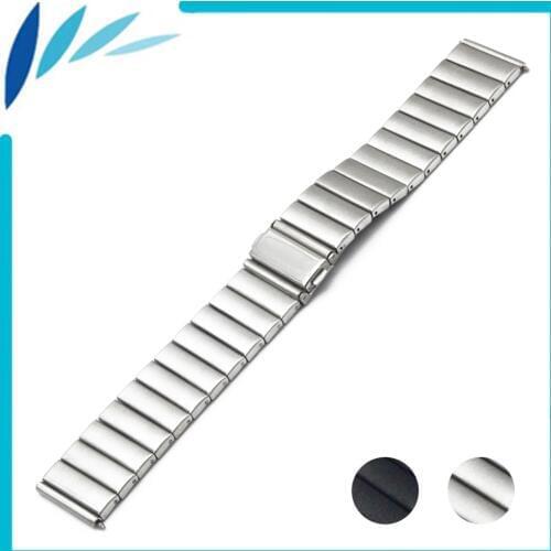Stainless Steel Watch Band 22mm 24mm for Panerai Luminor Radiomir Folding Clasp Strap Loop Wrist Belt Bracelet Black Silver