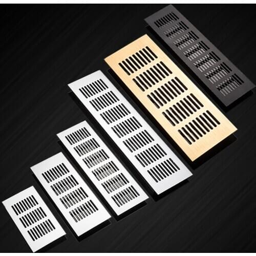 Aluminum alloy rectangular air vent grille ventilation cover Closet Shoe Wardrobe Cabinet Mesh Hole louver vent home Decor cover