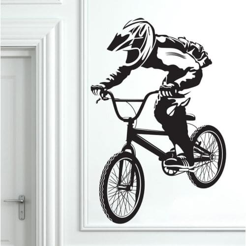 Removable Wallpaper Bicycle BMX Wall Sticker for living room boys room bedroom home wall decoration