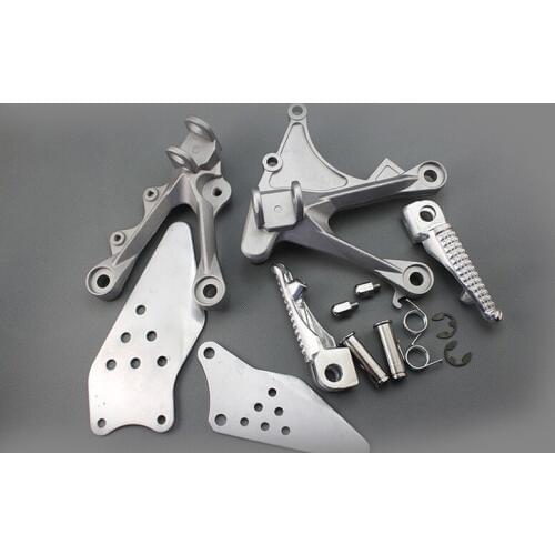 Silver Front Passenger Foot Peg Footrest&Bracket For Kawasaki ZX6R 2005-2008