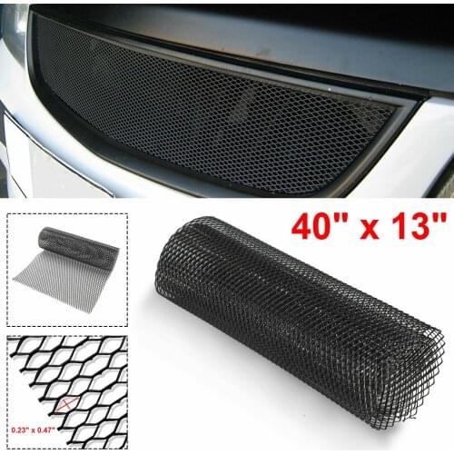 40''X13'' Aluminum Mesh Car Grille Cover Net Hexagonal Diamond Car Bumper Fender Hood Vent Grille Net Universal Protector