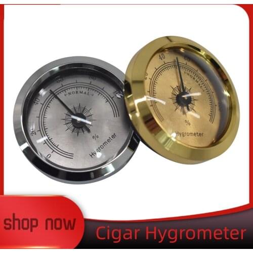 46mm Precision Cigar Hygrometer Precision Mini Portable Mechanical Hygrometer Cigar Box Hygrometer Accessories