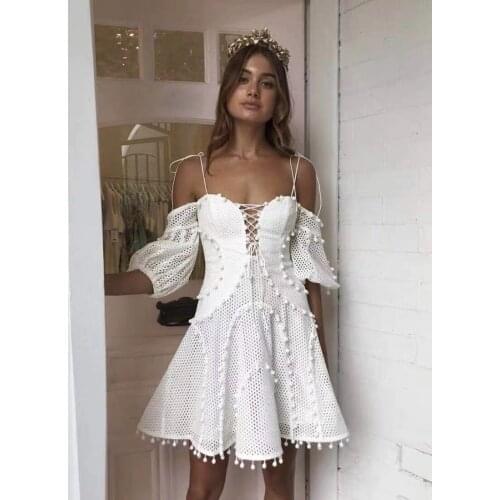 High-end Custom Luxury Runway Designer Self Portrait Dress 2020 Summer Womens Sexy one-shouldered socialite trim holiday dress