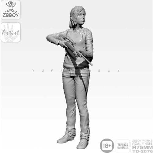 1/24 Resin Kits girl resin Soldier self-assembled TD-2076