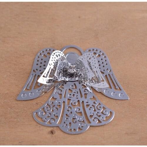 10pcs43*45mm filigree angle jewelry Connector Embellishments brass metal spacer pendant base suncatcher parts to make jewelry