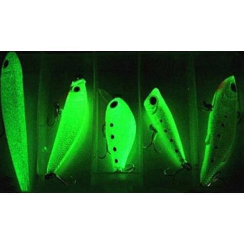 5pcs/set Plastic Luminous Night Fishing Lure Set Crankbait With Double Treble Hooks Artificial Noctilucent Affect Fishing Baits