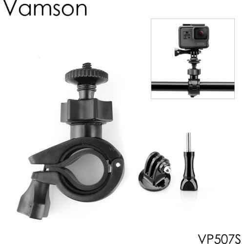 Vamson For Gopro 7/6/5/4 Accessories 360°Rotation Bicycle Motorcycle Handlebar Pole Mount Tripod Adapter for Xiaomi YI 4K VP507S