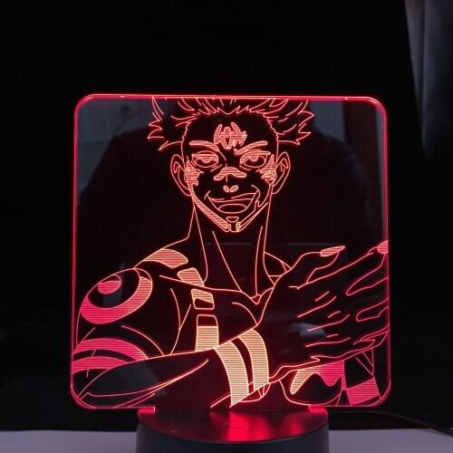 Anime Jujutsu Kaisen Ryomen Sukuna 3D Lamp Yuji Itadori Led Night Light for Birthday Gift Lamp Nightlight DropShipping Room