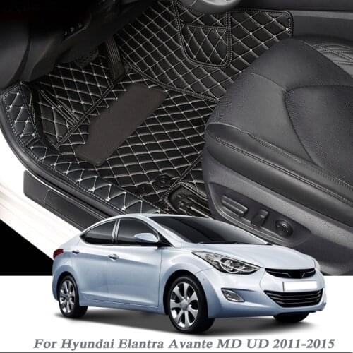 Car Styling PU Leather Floor Mat For Hyundai Elantra Avante MD UD 2011-2015 Auto Foot Pad Carpet Warterproof Cover Accessories