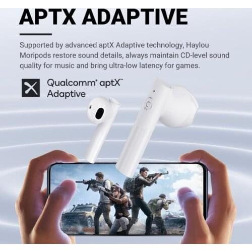 Haylou Moripods Wireless Bluetooth-compatible 5.2 Earphones QCC3040 Apt Adaptive AAC Earbuds 4 Mics Noise Reduction Game Headset