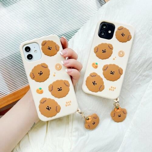 Cute cartoon puppy case for iPhone 12 Pro Max Toy case for iPhone11 Pro X XR Elastic silica gel cover for iphone 8 7 plus XS MAX
