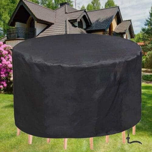 Garden Furniture Cover 420D Round Outdoor Garden Table Cover Patio Furniture Cover Waterproof Heavy Duty Oxford Protection Wind