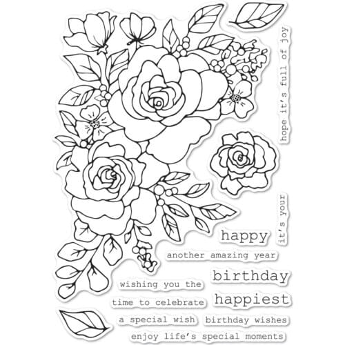 Birthday Rose Corne Transparent Silicone Clear Stamps/Seal for DIY Scrapbooking/Photo Album Decorative Cards Making Paper Crafts