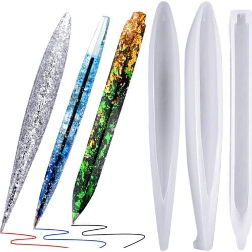 DIY Ballpoint Pen Silicone Resin Mold Crystal Epoxy Resin Art Handicraft Making Mould Pen Holder Molds Handmade Tool Home Decor