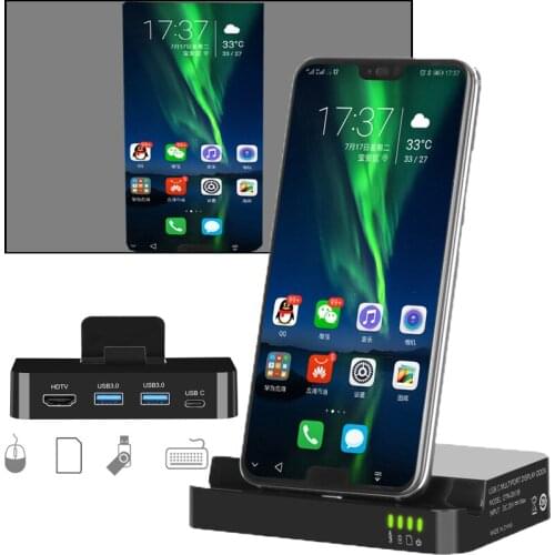 USB Type C HUB Dock Station for Samsung S20 S10 Note 10 Dock Charger Phone Screen Share To TV Video Converter SD TF Card Reader