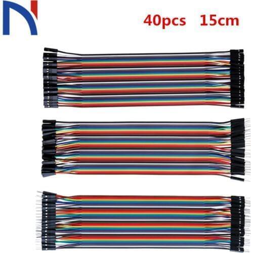 Dupont Line 40PCS 15cm Male to Male, Female to Male, and Female to Female Jumper Wire Connector Dupont Cable sfor Breadboard