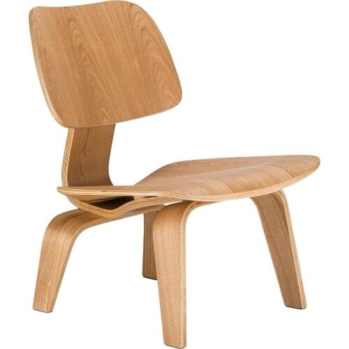 Molded Plywood Lounge Chair with Wood Legs Ash Wood Natural For Living Room Furniture Mid Century Wooden Accent Chair Replica