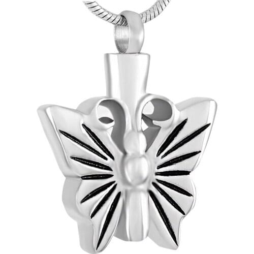 IJD9276 316L Stainless Steel Butterfly Cremation urn Pendant Memorial Ashes Keepsake Jewelry For Pet