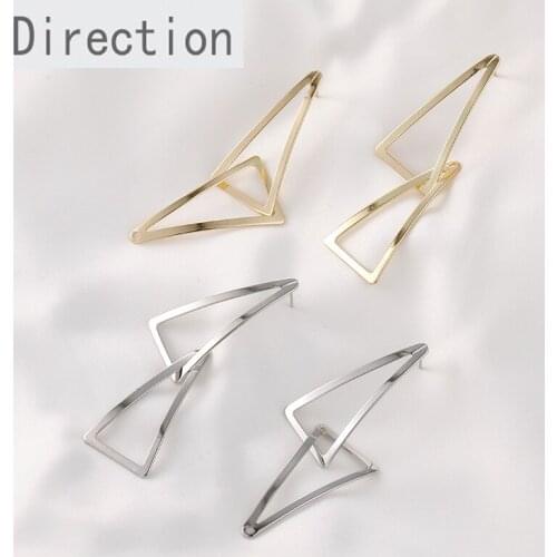 Customized European and American minimalist long geometric triangle personality wild DIY earrings jewelry accessories