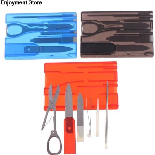 HOT SALE 10 In 1 Pocket Credit Card EDC Multi Tools Outdoor Survival Camping Equipment 1 Box Portable Hiking Card Tools Gear