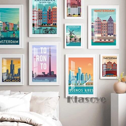 World City Travel Map Poster Amsterdam France Berlin Canvas Painting Barcelona Bayonne Chicago Print Art Wall Picture Home Decor