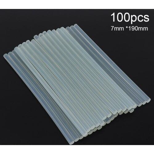 Hot Melt Gun Glue Sticks 100pcs/set 7mmx190mm Transparent Gun Adhesive DIY Tools for Hot Melt Glue Gun Repair Alloy Accessories
