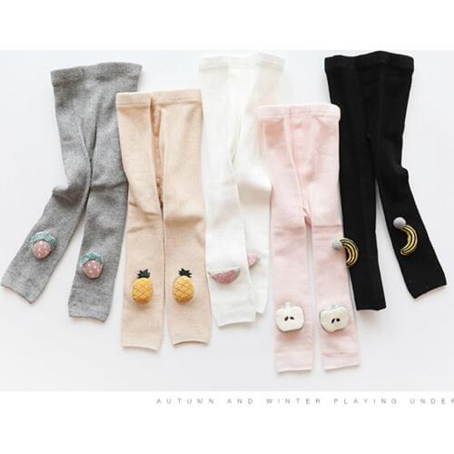 0-4T Baby Kids Girls Spring Autumn Winter Warm Cotton Tights Stockings With Fruits Cute Princess Uncovered Feet Tights SA2203