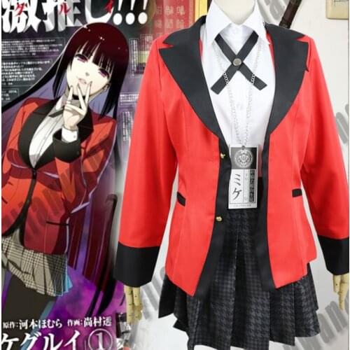 Adult Kid Anime Yumeko Jabami Cosplay Costumes Girls School Uniform JK Suit Kakegurui Compulsive Gambler Jabami Yumeko