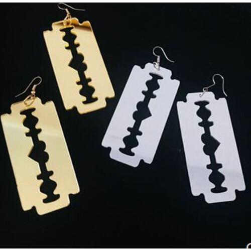 DIY Razor Blade Shape Earrings Pendant Resin Silicone Mold Jewelry Making Tools X4YA