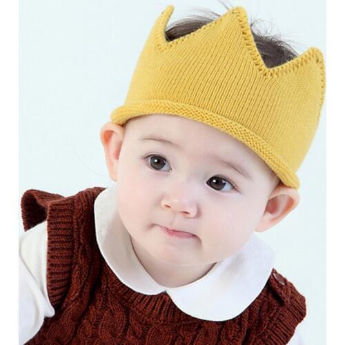 2018 Hot Selling New Fashion 5 Colors Baby Hat Kids Cap New Cute Baby Boys Girls Crown Knit Headband Hat Birthday party dress up