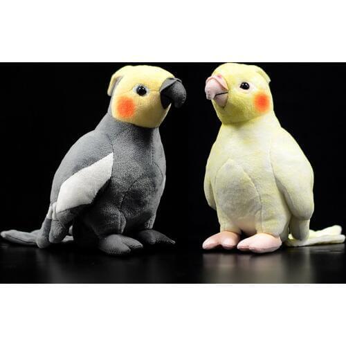 18cm Small Real Life Yellow Cockatiel Plush Toys Extra Soft Parrot Stuffed Birds Animal Toy Christmas Gifts For Kids