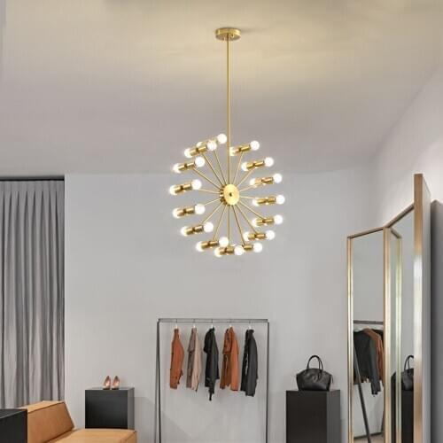 Copper Silver Metal Modern LED Pendant Light For Living room Bedroom Dining Hanging Lamp Ferris Wheel Dia 55cm 16/30 heads