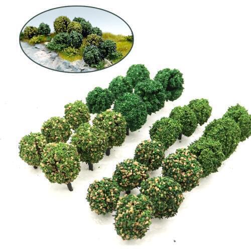 Model Miniature Bush Trees Architecture DIY Scene Military Scenery Railroad Train Diorama Kits