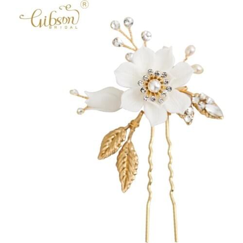 Fashion White Petite Flower Hair Fork Headpiece Bridal Accessories Wedding Hair Pins Clip For Girls Jewelry