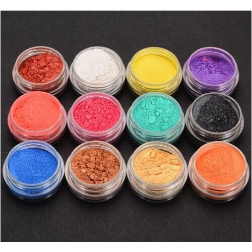 New 12 Colors Mica Pigment Powder Perfect for Soap Powder Cosmetics Resin Makeup Eyeshadow Making