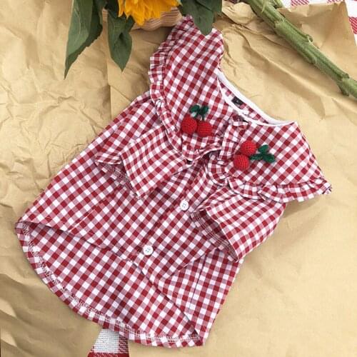 Pet Clothes Puppy Clothes Checkered Shirts Summer Thin Corgi Shiba Inu Teddy Schnauzer Chihuahua French Bulldog S-XXL