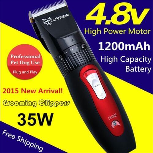 Professional Pet Dog Cat Hair Trimmer Grooming Clipper 35W Animal Titanium Cutter Scissors Electric Rechargeable Shaver Comb Kit