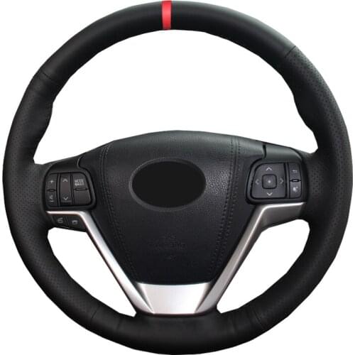 Hand Sewing Car Steering Wheel Cover Wrap Volant For Toyota Highlander 2014-2018 2019 Sienna 2015 2016 2017 - 2020 Funda volante