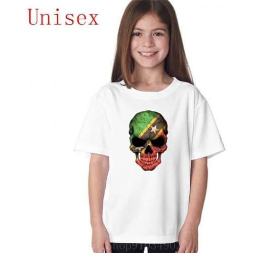 Saint Kitts Flag Skull childrens clothes t shirt boys boys clothes children clothes boys boys clothes 8 years
