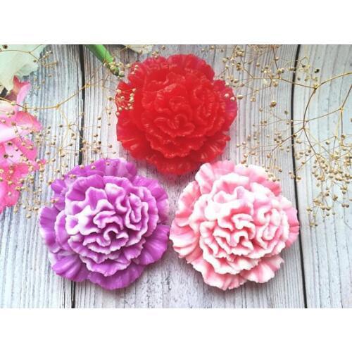 HC0024 Silicone Soap Molds Candle Molds Carnation 3D Mold Carnation Flower Mold Chocolate Mould Resin Clay Aroma Stone Wedding