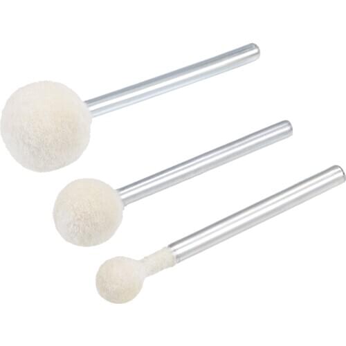 Uxcell Wool Felt Mounted Points Ball Polishing Buffing Wheels Grinding Head with 1/8-inch Shank for Rotary Tools pipes molds