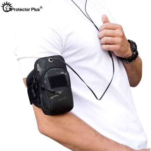 PROTECTOR PLUS Sports Arm Bag Tactical 5.5 inches mobile phone Running Music Pouch Military Utility bag Climbing Hunting Cycling