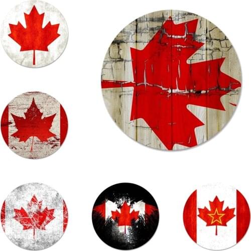 Canada flag Icons Pins Badge Decoration Brooches Metal Badges For Clothes Backpack Decoration 58mm
