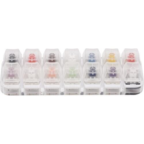 14 Key Caps Testing Tool Kailh Box Switches Keyboard Tester Kit Clear Keycaps Sampler PCB Mechanical Keyboard